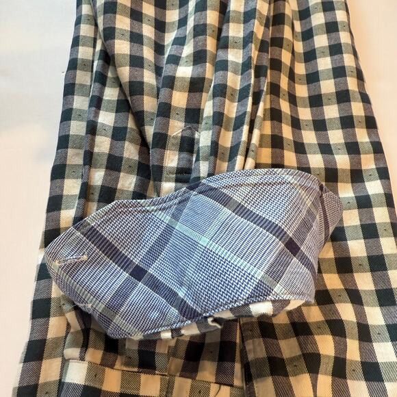 Neiman Marcus Men’s Gingham Check Button Down Shirt M Flip Cuff 100% Cotton - Picture 6 of 10